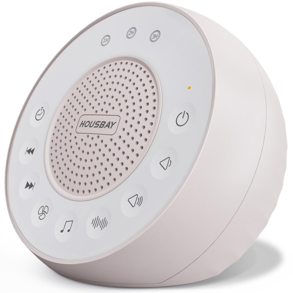 Housbay White Noise Machine with 31 High Fidelity Soothing Sounds, 5W High Power Loud Enough Speaker, Easy Volume Control, Sleep Timer, Sound Machine for Baby, Kids, Adults, Light Sleeper