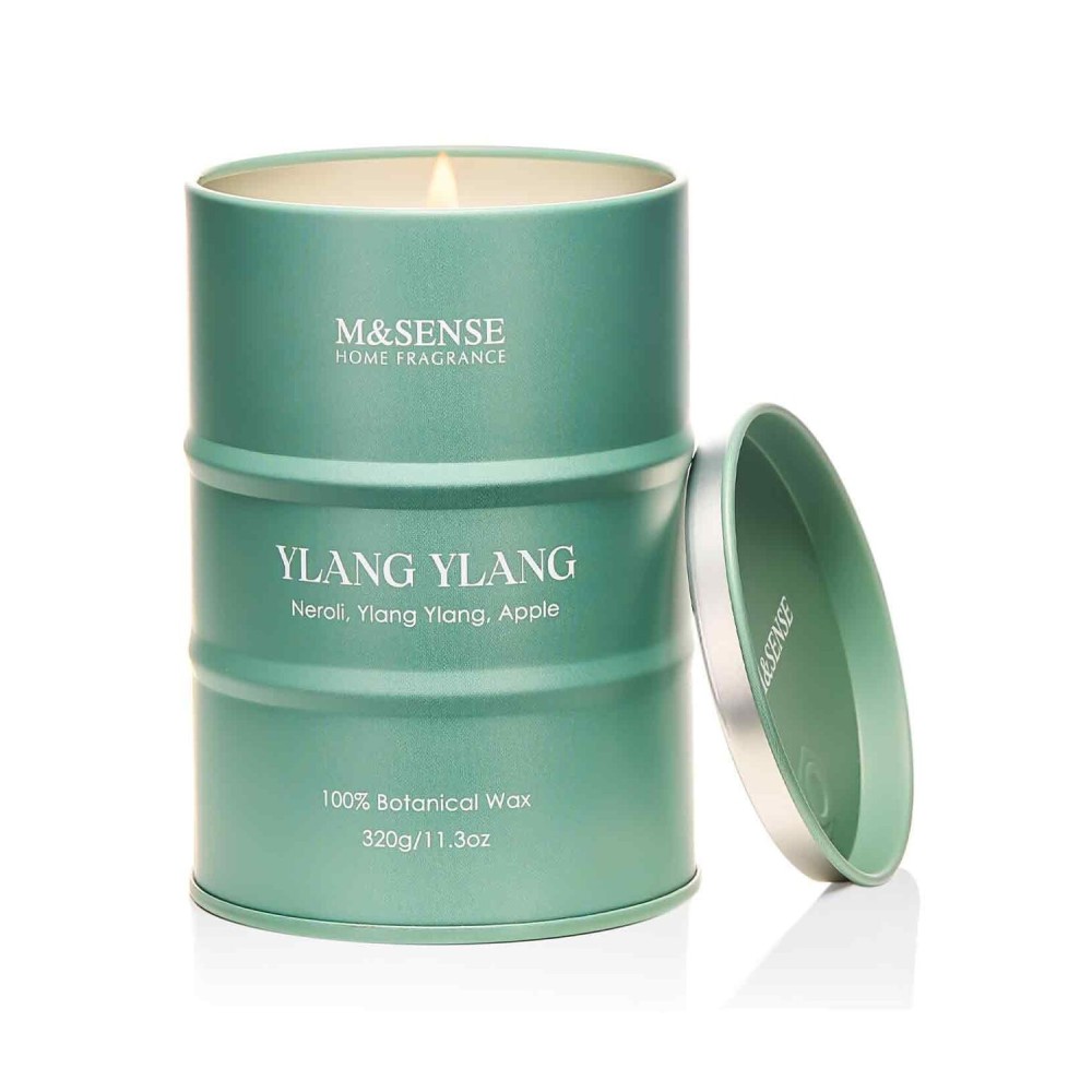 M&SENSE Ylang Ylang Scented Candles Natural Non Toxic, Aromatherapy Candle for Stress Relief Meditation Relaxing, Housewarming Gifts for Women Men, 11.3oz 70 Hour Long Burning