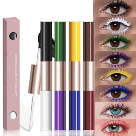 BINGBRUSH Colored Mascara-Smudge-Proof, Long-Lasting, Volumizing & Lengthening,Vibrant,Waterproof Eye Makeup for Party & Daily Looks (01&02&03&04, 1 Count (Pack of 1))