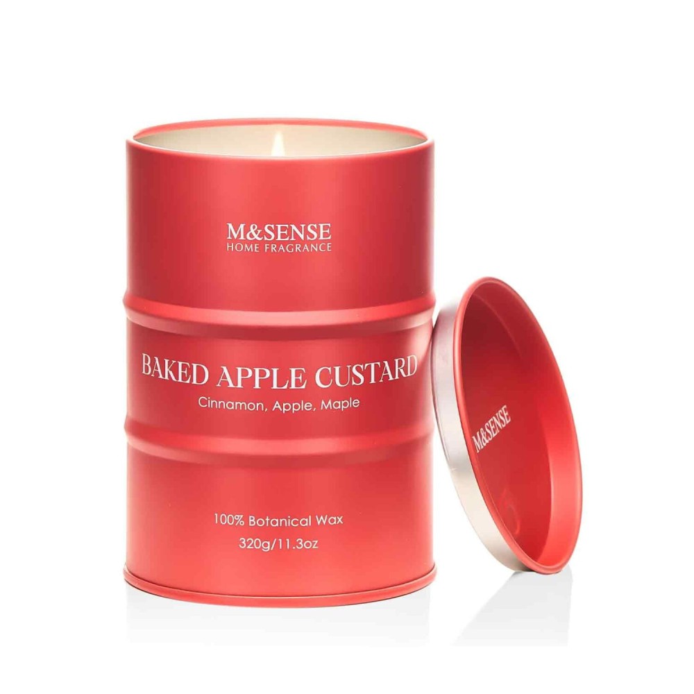 M&SENSE Baked Apple Scented Candles Christmas Decor,Natural Non Toxic,Christmas Candle for Stress Relief Meditation Relaxing, Housewarming Gifts for Women Men, 11.3oz 70 Hour Long Burning