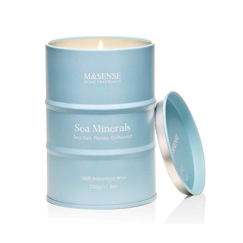 M&SENSE Sea Minerals Scented Candles Ocean, Aromatherapy Summer Candle for Stress Relief Meditation Relaxing, Housewarming Gifts for Women Men, 11.3oz 70 Hour Long Burning