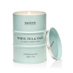 M&SENSE White Tea Sage Scented Candles Natural Non Toxic, Aromatherapy Candle for Stress Relief Meditation Relaxing, Housewarming Gifts for Women Men, 11.3oz 70 Hour Long Burning