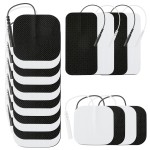 TENS Unit Reusable Electrode Pads for EMS Muscle Stimulator Massager, Self-Adhesive Latex-Free TENS Pads with Upgraded Self-Stick Performance for Electrotherapy, 10 Pairs 3 Sizes 2.0mm Pin