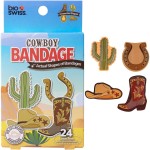 BioSwiss Bandages, Cowboy Shaped Self Adhesive Bandage Set, Latex Free, Sterile Wound Care, 24 Count