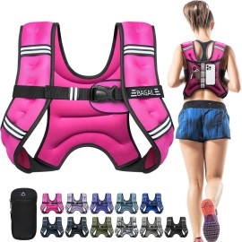BAGAIL Weighted Vest, 5lb/8lb/10lb/12lb/15lb/20lb/25lb/30lb Weight Vest for Walking & Weight Loss, Reflective Rucking Vest with Phone Pouch for Women & Men, Home Gym & Outdoor Training