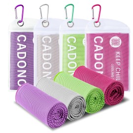 4 Pack Cooling Towel (40x12), Soft Breathable Chilly Towel, IceTowel, Microfiber Towels for Yoga, Sport, Running, Workout,Gym, Camping, Fitness, Workout & More Activities(Multicolor)
