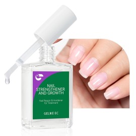 gelike ec Clear Nail Polish Strengthener and Growth: 15ml Natural Nail Hardener Extra Strong and Growth - Long Lasting Repair for Damaged Nails - Growth Oil for Daily Work Home Salon Gift