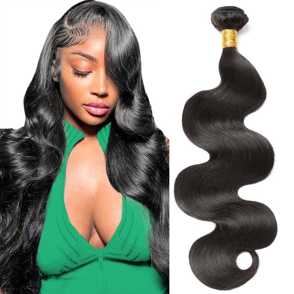 CSCHS 24Inch Bundles Human Hair Extensions Body Wave Brazilian Human Hair Bundle Natural Black Hair Extensions