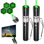MIPREZT [2 Packs] Professional Rechargeable Green Line Light Flashlight Long Distance Range for TV/LED/LCD Screens Tactical Flashlights Presentation Office/Outdoors/Astronomic/Construction [006]