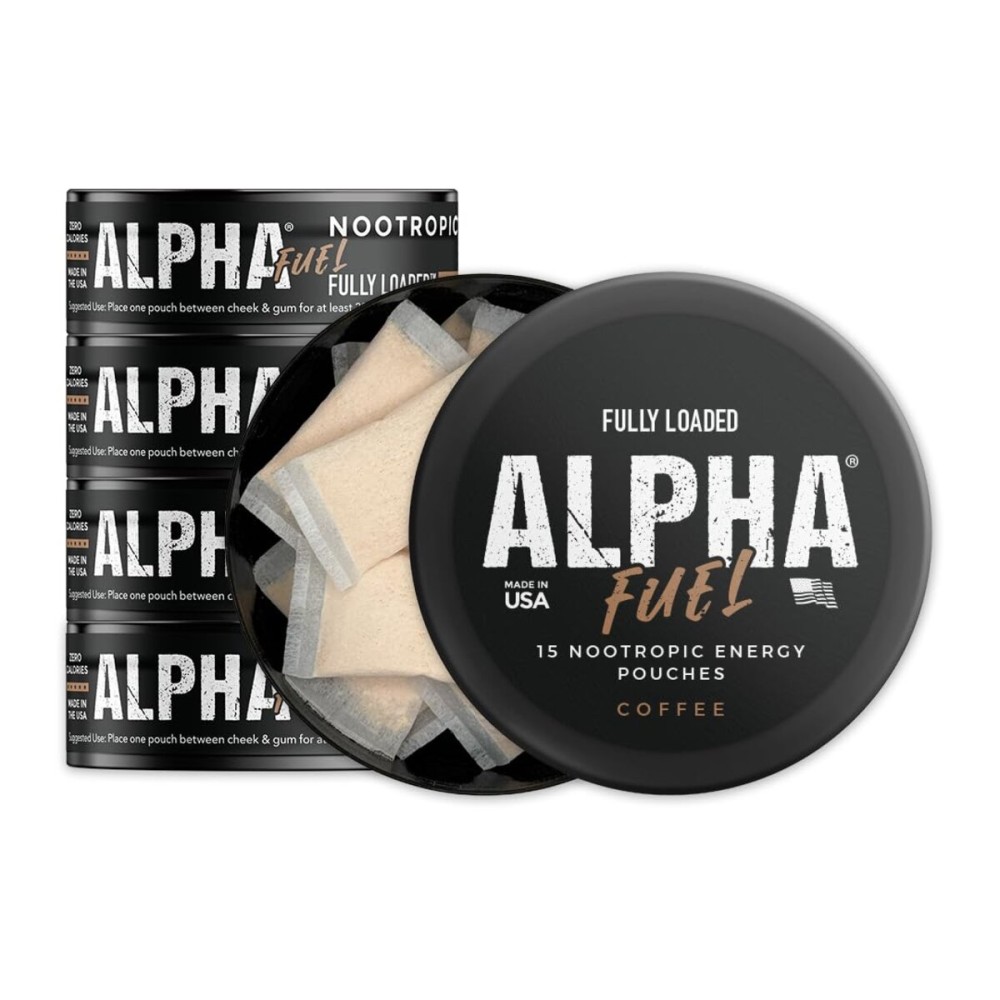 Fully Loaded Alpha Fuel Nootropic Pouches (Coffee Fuel) - Nootropic Energy Pouches with Caffeine, Alpha GPC, Tyrosine, Taurine, Guarana and More