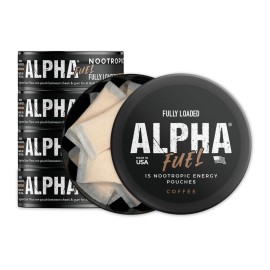 Fully Loaded Alpha Fuel Nootropic Pouches (Coffee Fuel) - Nootropic Energy Pouches with Caffeine, Alpha GPC, Tyrosine, Taurine, Guarana and More