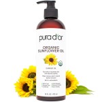 PURA D\'OR 16 Oz ORGANIC Sunflower Seed Oil - 100% Pure & Natural USDA Certified Cold Pressed Carrier Oil For DIY Beauty - Unscented, Hexane Free Liquid Moisturizer - Face Skin & Hair - Men & Women