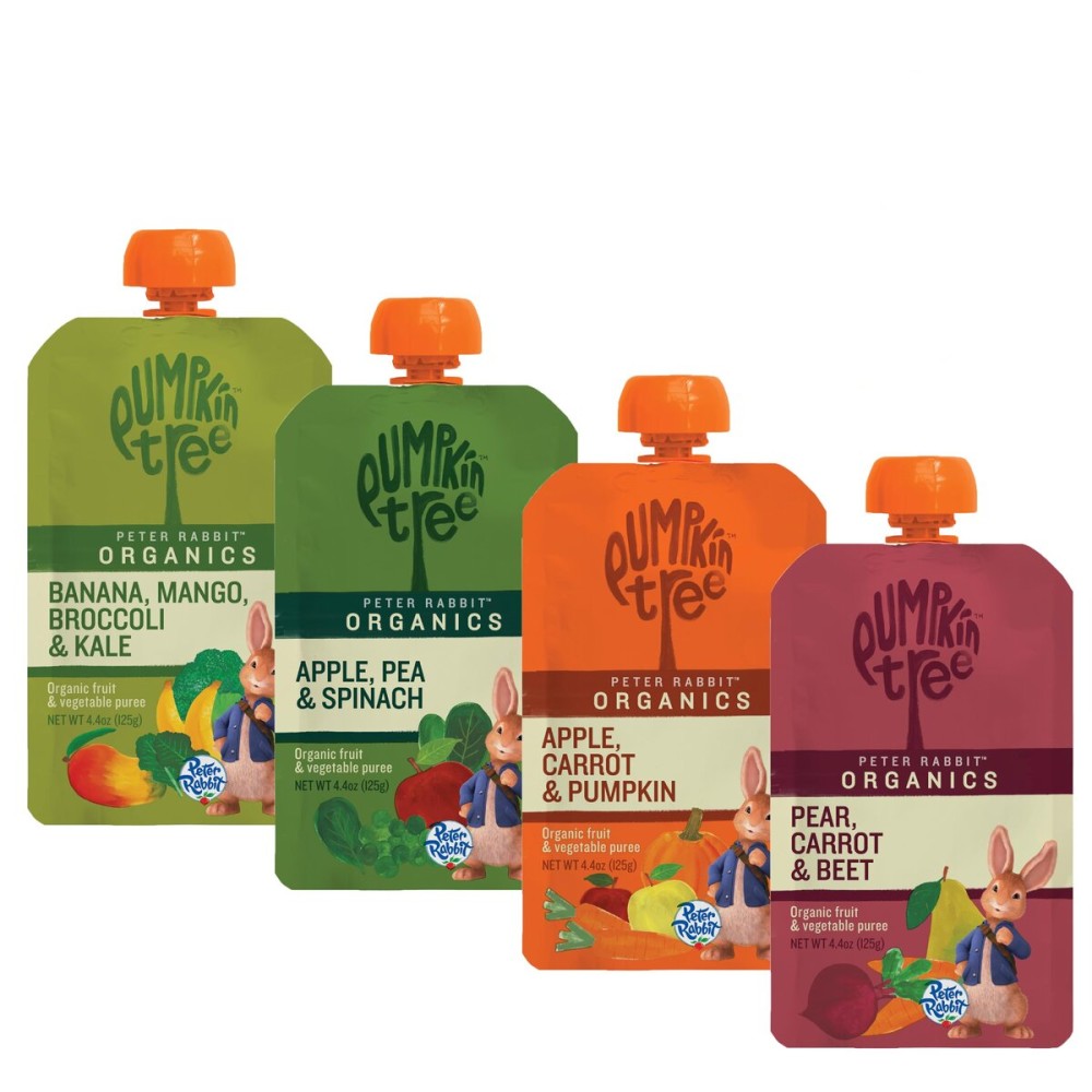 Peter Rabbit Organics Fruit & Vegetable Variety Pack - Squeezable Snack Pouches, 4 oz. (Pack of 36)