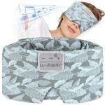 LC-dolida Sleep Mask with Bluetooth Headphones, Extra Large Silk Eye Mask for Sleeping Side Day Sleepers, Sleep Headphones Bluetooth 5.4 for Women Men with Thin Speaker, Blackout, Comfort, Microphone
