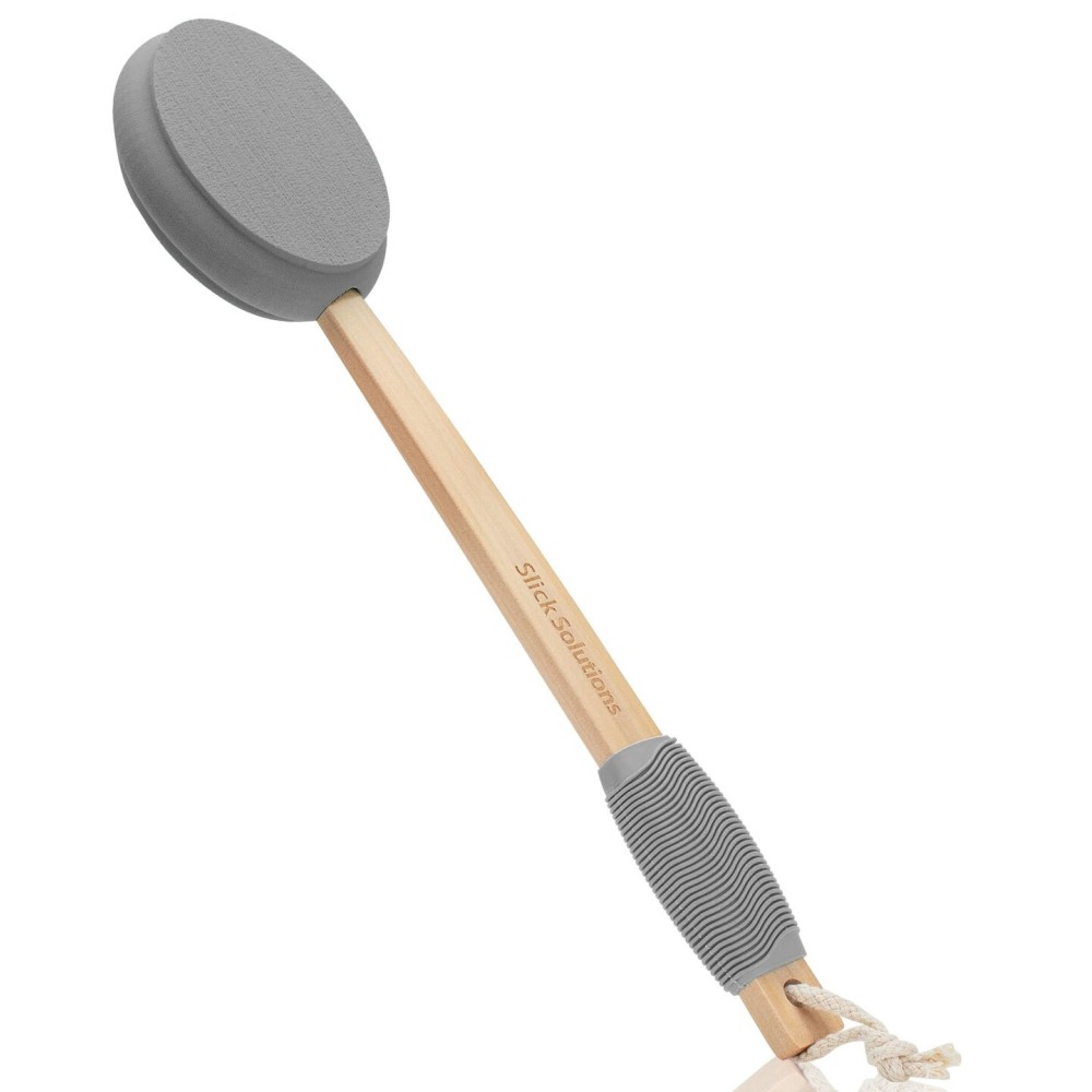 Slick- Lotion Applicator, 17 Inch, Gray, Back Applicator Lotion, Certified Organic, Easy Reach Washable, Self Tanner for All Skin Tone