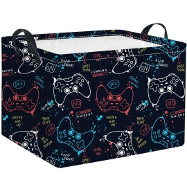 HIYAGON Rectangular Game Basket for Boys Kids Baby Storage Basket Storage Bin Organizer Box Room Decor(Game)