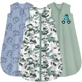 Yoofoss Baby Sleep Sack 6-12 Months Wearable Blanket for Babies 100% Organic Cotton 2-Way Zipper TOG 0.5 Toddler Sleeping Sack 3 Pack, Comfy Lightweight Sleep Sacks