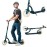 Aero Big Wheels Scooter for Kids 8-12, Teens & Adults | Pneumatic Air Tyre, Hand Controlled Drum Brake & Rubber Deck Mat | Adult Manual Kick Scooter | Foldable & Height Adjustable, 220lbs Max