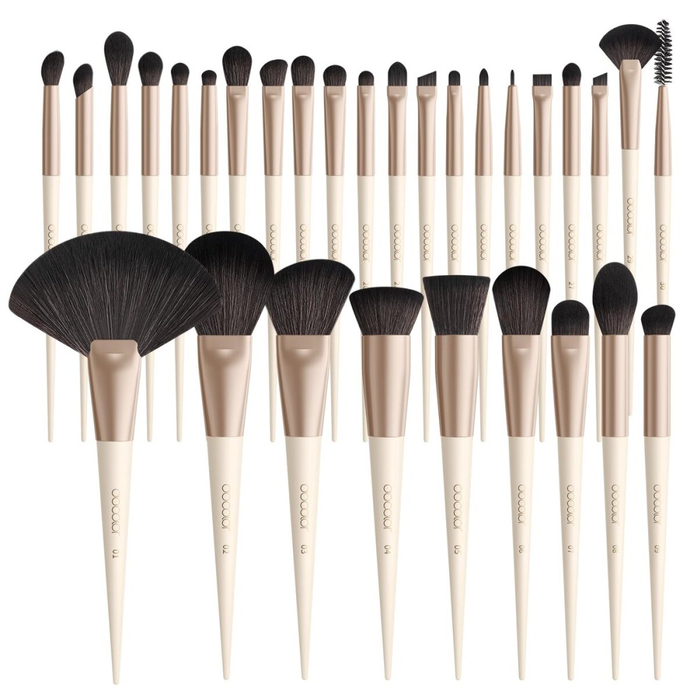 docolor Makeup Brushes Professional 30Pcs Make up Brushes Set Premium Synthetic Kabuki Foundation Blending Brush Face Powder Blush Concealers Eye Shadows Beige