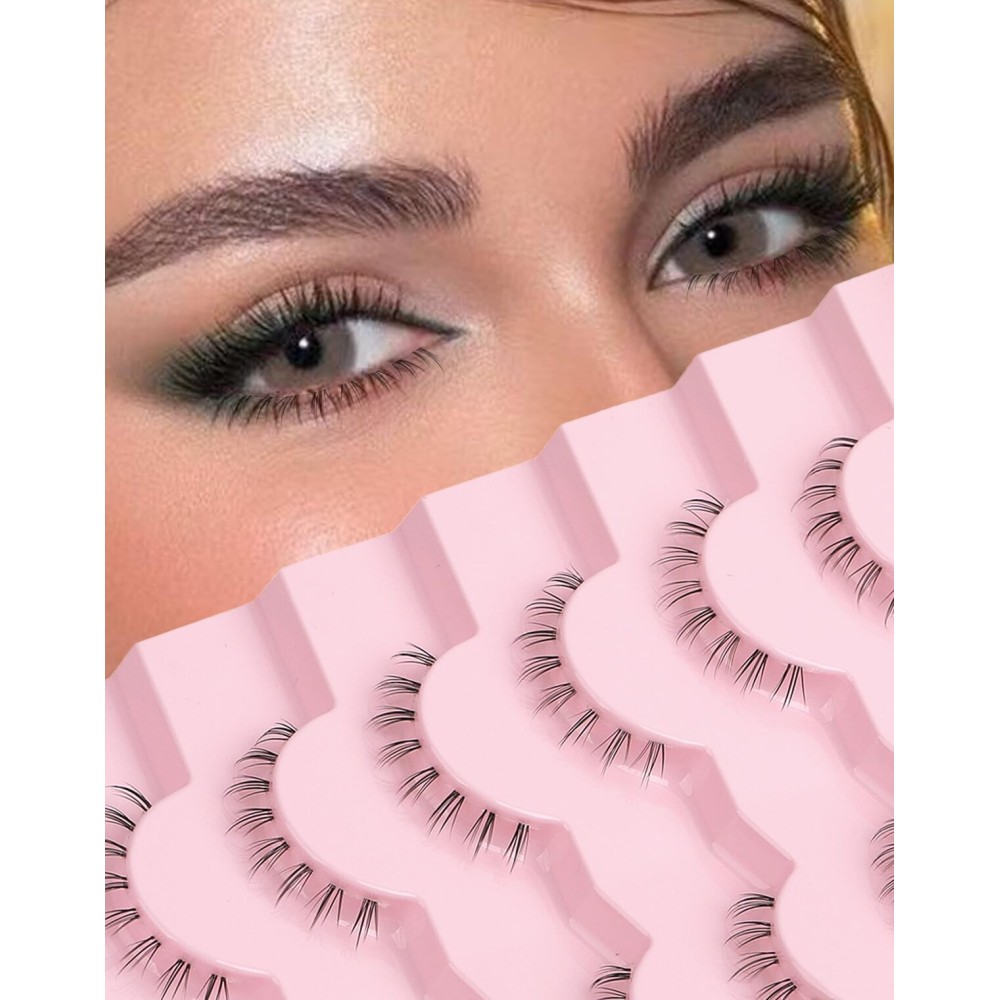 Bottom Lashes Strip Natural Bottom Eyelashes Clear Band FRH-29