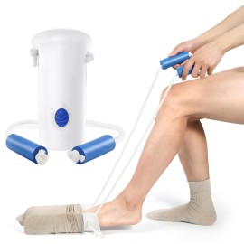 KEKOY 4.6INCH Sock Aid for Putting on Socks, Wide Sock Assistant Device No Bending with Foam Handles, Sock Helper/Puller Aid Easy Put on for Seniors, Disabled, After Surgery Recovery(White)