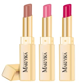MAKI YIKA 3Pc Moisture Lipsticks for Women Nude Pink Hot Pink Lipstick Hydrate Tinted Lip Balm for Dry Cracked Lips Glossy Lip Color, MA55/62/56