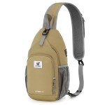 SKYSPER Sling Bag RFID Crossbody Sling Backpack Cross Body Shoulder Bag Travel Hiking Daypack for Women Men(Khaki)