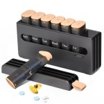 Weekly Pill Organizer 2 Times a Day - Am Pm Pill Box 7 Day, Large Twice Medicine Pill Case for Daily Medication, Vitamins, Fish Oils, Supplements Portable Week Pill Holder Container, Latte
