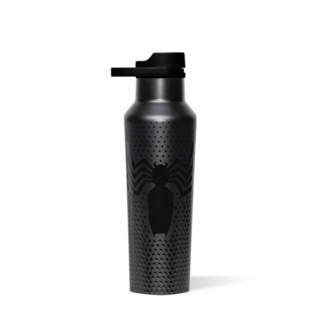 Corkcicle Marvel Sport Canteen - Insulated Stainless Steel Water Bottle - Compact & Travel-Friendly - Durable - Dishwasher Safe - BPA Free - Wide Mouth - Non-Slip Silicone Base - 20 oz - Venom