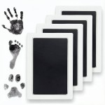 Clean Touch Ink Pad for Baby Handprints and Footprints - Inkless Infant Hand & Foot Stamp - Safe for Babies, Doesnt Touch Skin - Perfect Family Memory or Gift - Black Standard Size [4 Pack]
