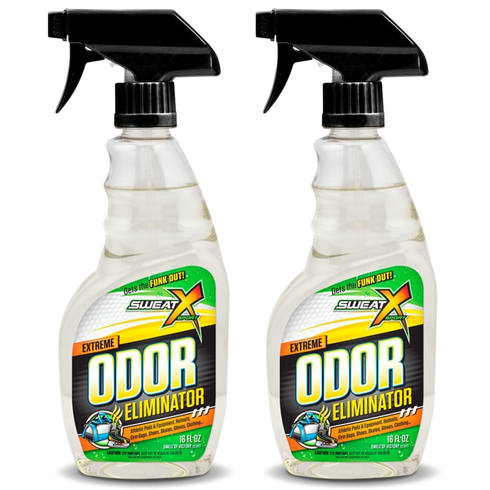 SweatX Extreme Odor Spray - Multipurpose No-Wash Deodorizer - Ideal for Shoes and Gym Clothing - Victory Scent (16 fl oz) - 2 Pack