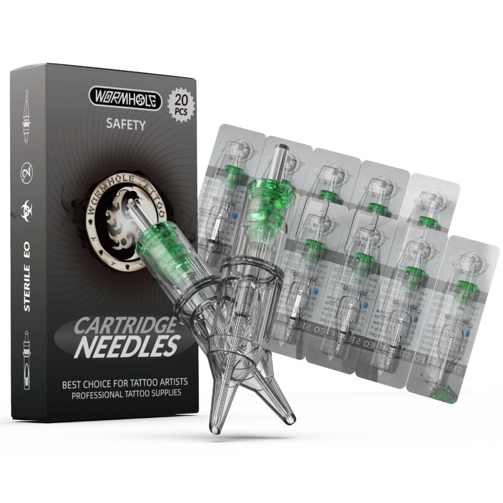 Wormhole Tattoo Needles 20Pcs 11RS Disposable Tattoo Cartridge Needles Round Shader for Tattoo Gun Cartridge Machine Permanent Makeup (1011RS)