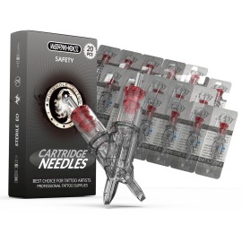 Wormhole Tattoo Needles 20Pcs 11M1 Disposable Tattoo Cartridge Needles Stack Magnum for Tattoo Gun Cartridge Machine Permanent Makeup (1011M1)