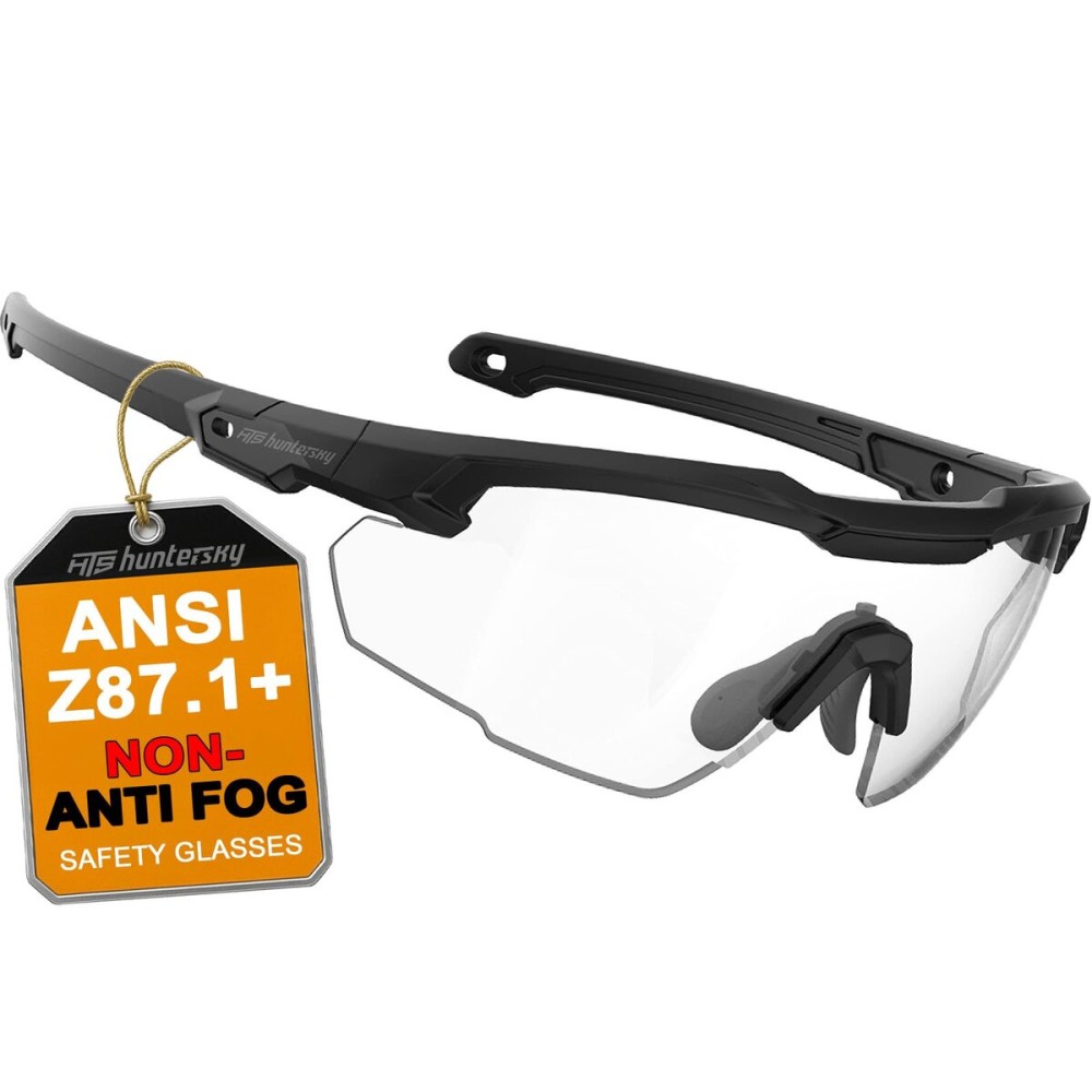 HTS HUNTERSKY S57 Clear Lens Ballistic Tactical Shooting Glasses ANSI Z87+ UV400 Eyewear for Airsoft Range Security and Outdoor Sports, for Men and Women