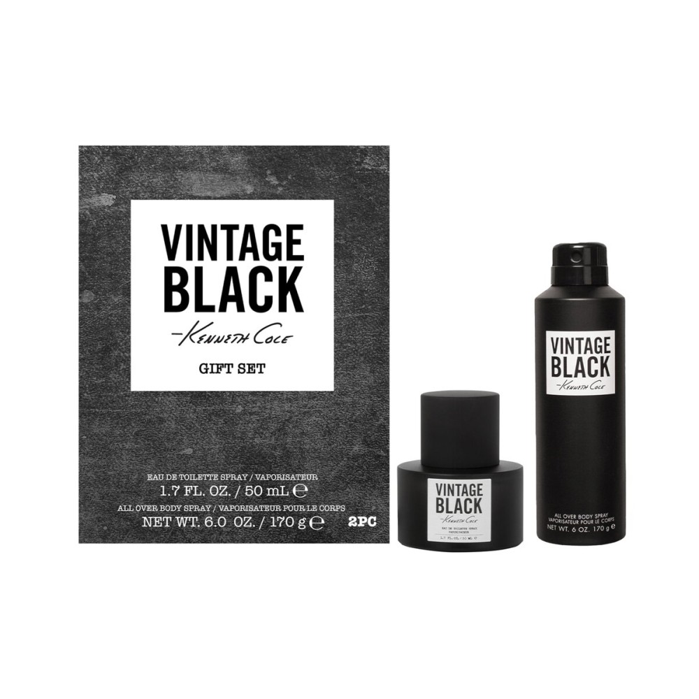 Kenneth Cole Vintage Black Eau de Toilette 2 PC Gift Set, Includes 1.7 Fl Oz Eau de Toillete Cologne for Men