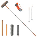 Eazer Squeegee Window Cleaner 2 in 1 Rotatable Window Cleaning Tool Kit with Elbow/Straight Extension Pole, 62 Window Washing Equipment with Bendable Head for Indoor/Outdoor Car Glass