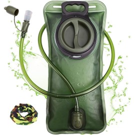 Hydration Bladder, 2.5L Water Bladder for Hiking Backpack Leak Proof Water Reservoir Storage, 2.5 Liter BPA-Free Water Pouch Hydration Pack Replacement for Biking Climbing Cycling Running, Green