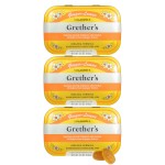 GRETHER\'S Sugarfree New Flavor Ginger Lemon Pastilles Remedy for Dry Mouth Relief - Soothing Throat & Healthy Voice - Gift for Singers - 3-Pack - 3.75 oz.