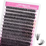 FADLASH Wispy Lash Clusters 280Pcs Individual Eyeslash Clusters Natural Look 40D D Curl 12-18mm Lash Clusters Soft Fluffy Eyelash Extensions (Packaging Cards May Vary))