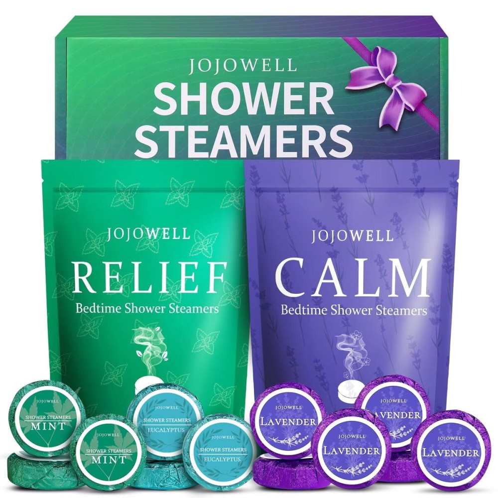 Shower Steamers Aromatherapy -12 Pack Birthday Gifts for Women Men, Shower Bombs with Essential Oils, Eucalyptus for Shower, Nasal Relief, Self Care Home Spa Gifts for Mom, Her