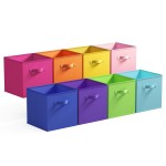 GRANNY SAYS 11 Inch Cube Storage Bins, Colorful Cube Storage Organizer, Fabric Storage Bins, Storage Cubes for Shelves, Closet, Toy Storage Bins for Kids Room, Play Room, Rainbow, 8-Pack