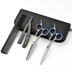ULG Hair Cutting Scissors Thinning Shears Kit Professional Hairdressing Texturizing Salon Razor Edge Scissor Barber Kit1 Pro 6.5 inch Silver
