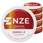 NZE Caffeine Nootropic Pouches (Cinnamon) - Energy Pouches with 50mg Caffeine, Alpha GPC, L-Tyrosine & L-Theanine with No Sugar or Artificial Sweeteners - 15 Pouches Per Can - 5 Pack