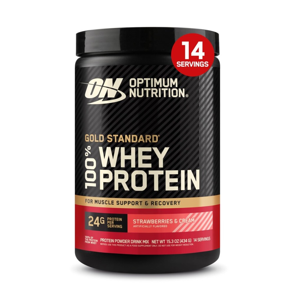 Optimum Nutrition Gold Standard 100% Whey Protein Powder, Strawberries and Cream, 1 Pound (Pack of 1)