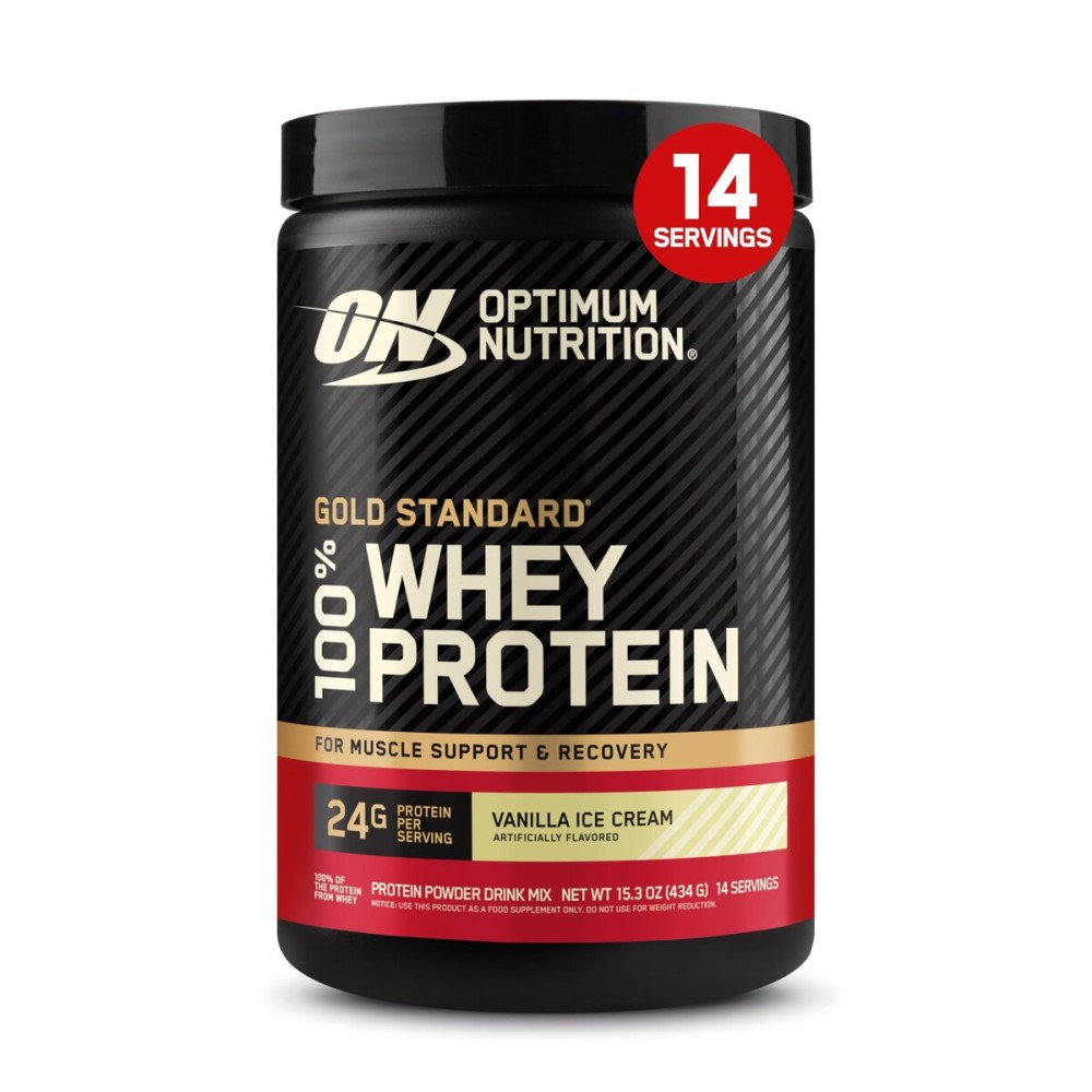 Optimum Nutrition Gold Standard 100% Whey Protein Powder, Vanilla Ice Cream, 1 Pound (Pack of 1)