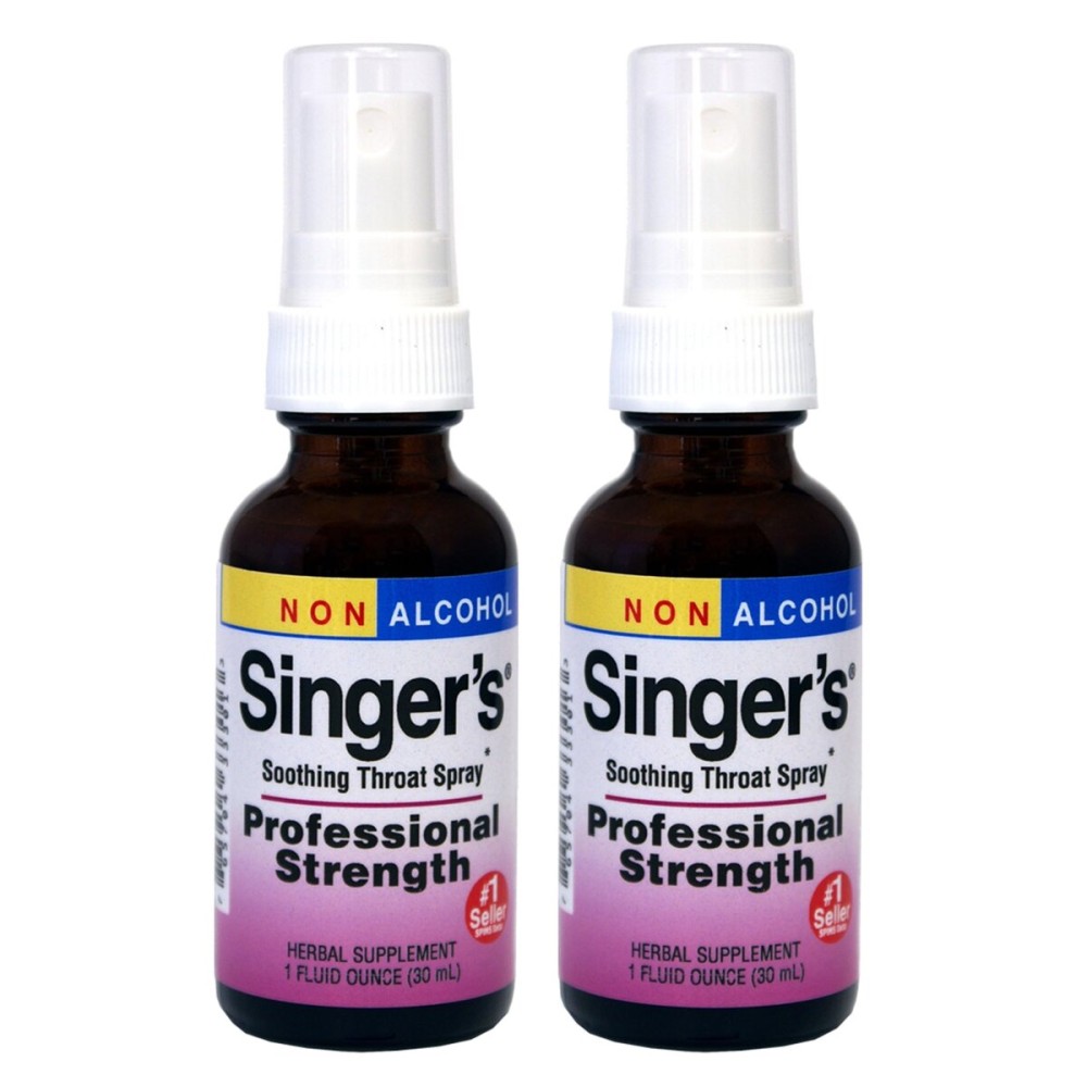 Herbs Etc. Singer\'s Saving Grace Professional Strength Non-Alcohol Spray - Herbal Support for Soothing Throat - Throat Comfort Spray with Yerba Mansa & Licorice - 1 fl oz (About 75 Servings) - 2 Pack