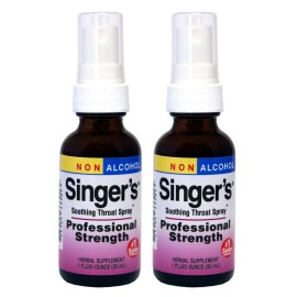 Herbs Etc. Singer\'s Saving Grace Professional Strength Non-Alcohol Spray - Herbal Support for Soothing Throat - Throat Comfort Spray with Yerba Mansa & Licorice - 1 fl oz (About 75 Servings) - 2 Pack