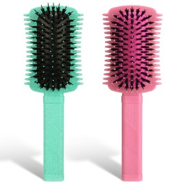 Curly Hair Brush 2 Pack, Volume Curl Defining Brush for Effortlessly Detangling Shaping and Styling Women\'s Curls, Reduce Pulling