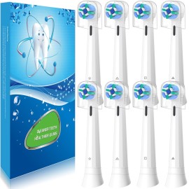 8 Pack Replacement Heads Compatible with Oral B iO Toothbrushes, Brush Heads for Oral-B iO 2/3/4/5/6/7/8/9/10/7G Series, with Covers, White