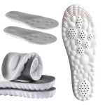 DWTWLE 4D Cloud Insoles for Men Memory Foam Cloud Insoles Super Soft Anti-Fatigue, Shock Absorption, Relieve Foot Pain (Gray, US 11-13)